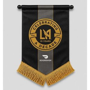 LAFC LosAngeles Football Club 10 Year Anniversary Pennant Banner Gold Fringe MLS
